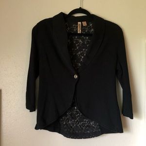 Lace-backed cardigan